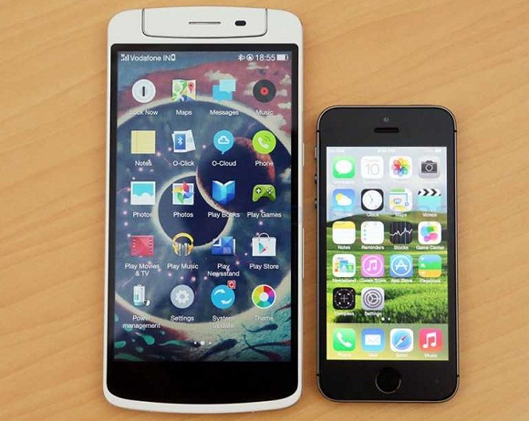 Gambar Oppo N1 VS iPhone