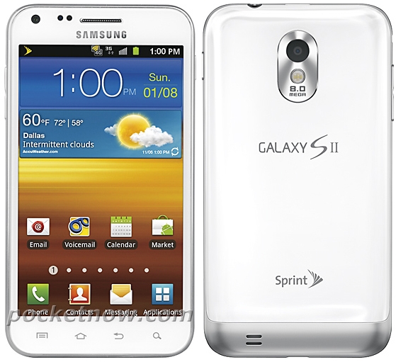 White Samsung Galaxy S II Epic 4G Touch for Sprint leaked