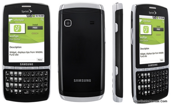Samsung Replenish SPH M580 User Guide Specifications for Sprint