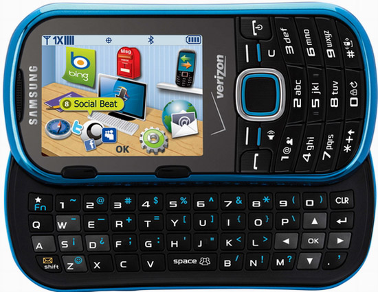Samsung U460 Intensity II Bluetooth MP3 BLUE Phone Verizon   Good